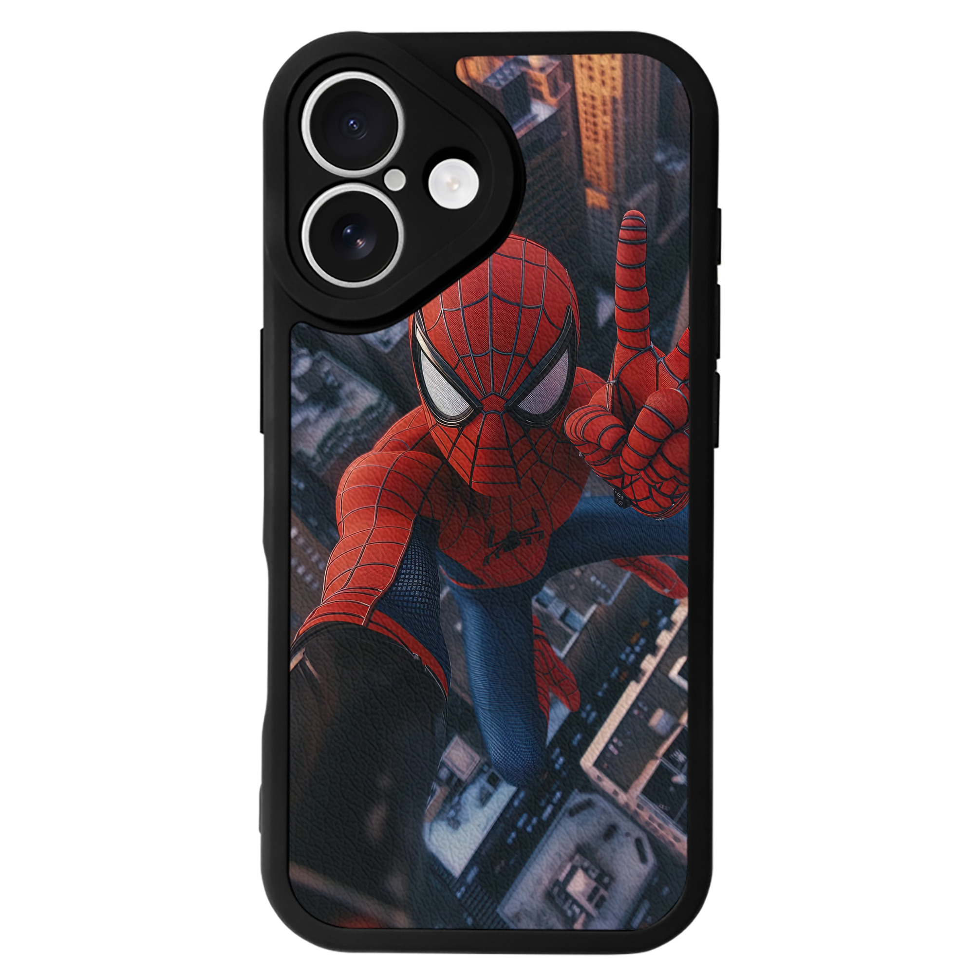 （画像用） Spider Man スパイダーマン 【iPhone 16シリーズ対応】シリコンスマホケース（レザー調） 材質：シリコン